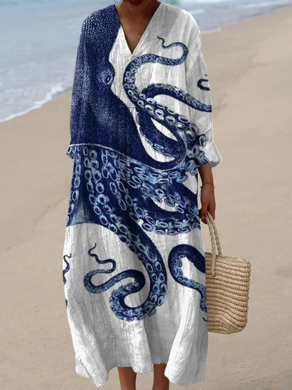 Women's  Octopus  Art Print Casual Dress