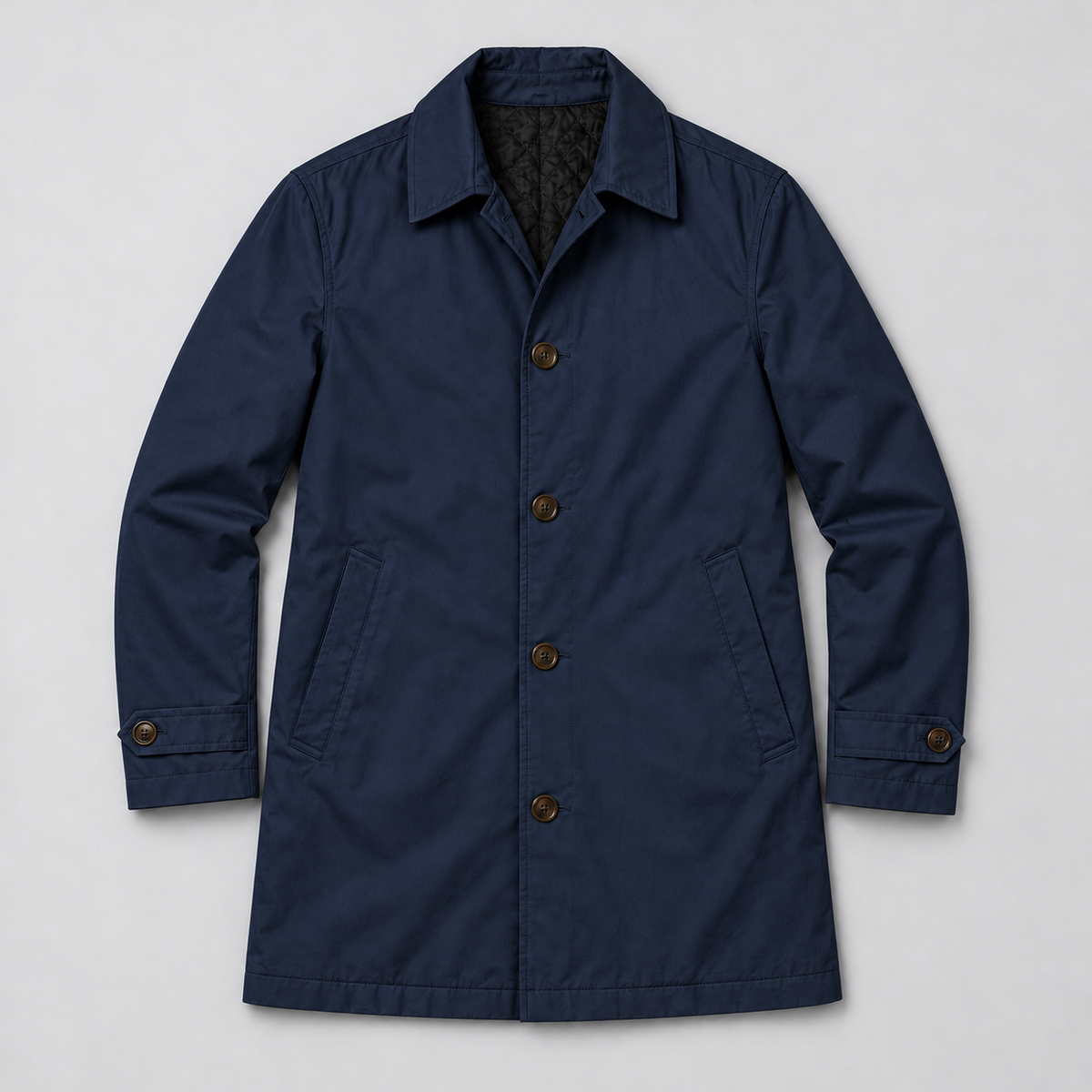Men's Tailored Longline Coat with Button Front